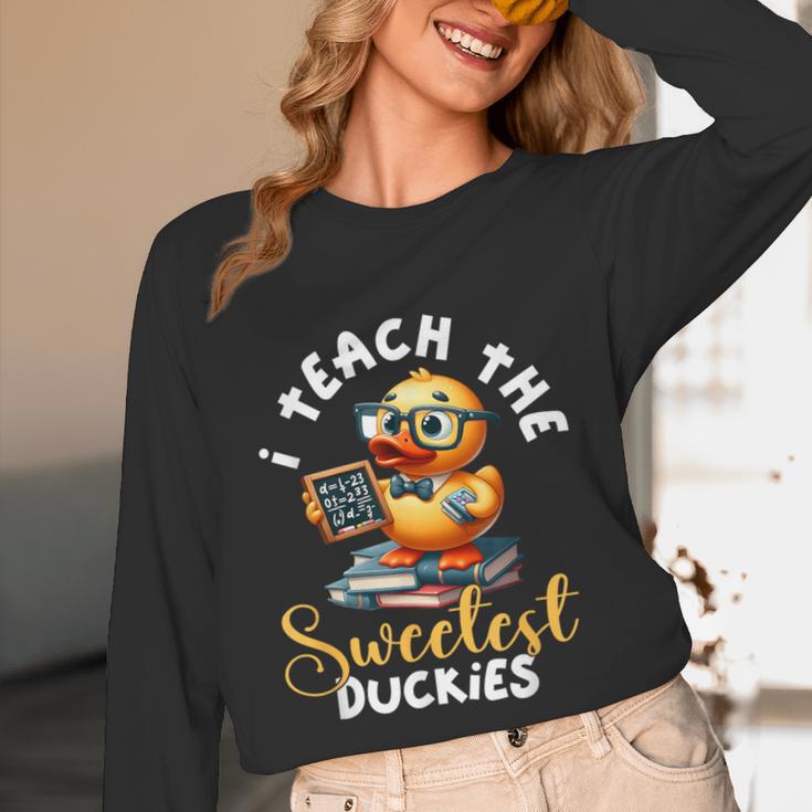 I Teach The Sweetest Duckies Teacher Rubber Duck Teaching Unisex Long Sleeve T-Shirt, funny design I Teach The Sweetest Duckies Teacher Rubber Duck Teaching Unisex Long Sleeve T-Shirt, funny design