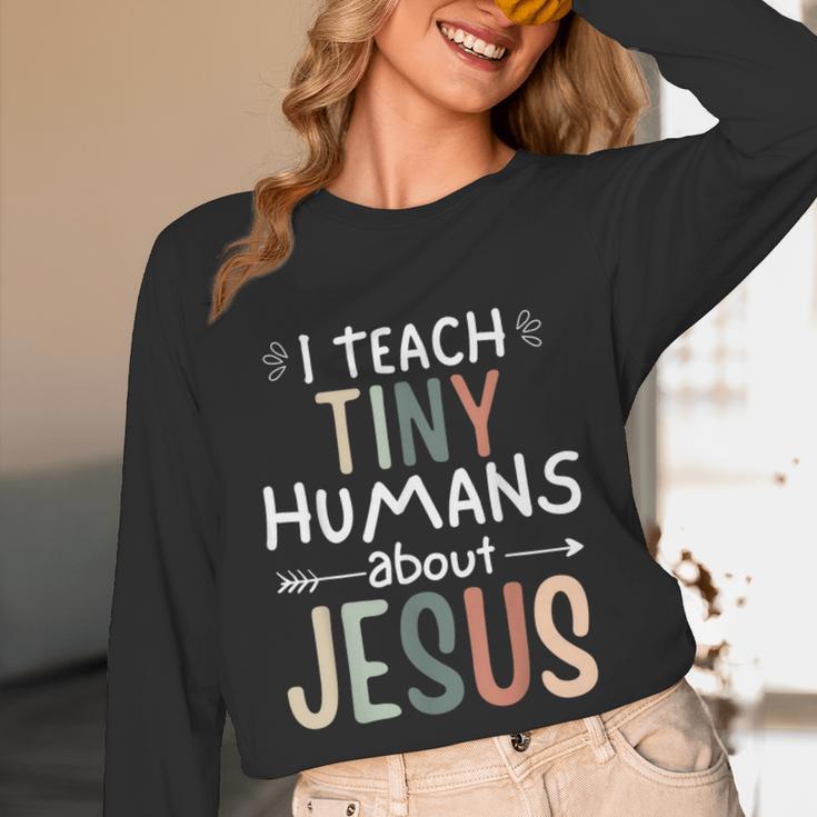 I Teach Tiny Humans About Jesus Teacher Sunday School Faith Unisex Long Sleeve T-Shirt, funny design I Teach Tiny Humans About Jesus Teacher Sunday School Faith Unisex Long Sleeve T-Shirt, funny design
