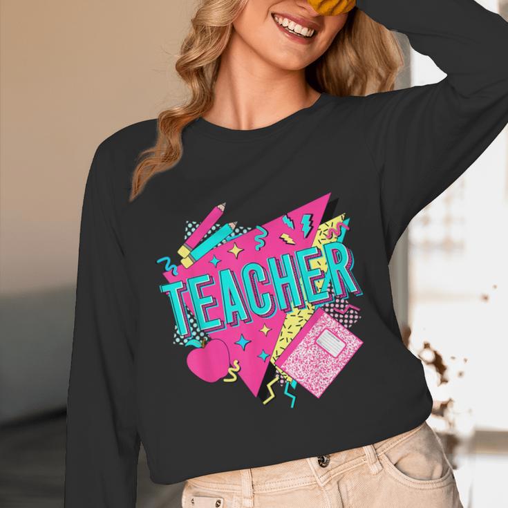 Teacher 90s Retro Colorful Teacher Of The 90s Back To School Unisex Long Sleeve T-Shirt, funny design Teacher 90s Retro Colorful Teacher Of The 90s Back To School Unisex Long Sleeve T-Shirt, funny design