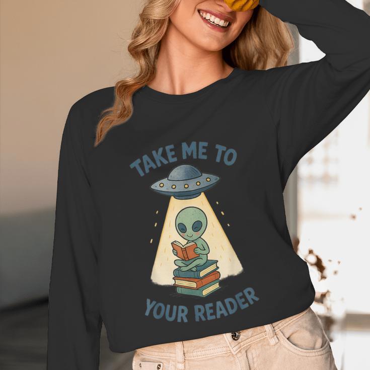 Teacher Alien Books UFO Reading Take Me To Your Reader Unisex Long Sleeve T-Shirt, funny design Teacher Alien Books UFO Reading Take Me To Your Reader Unisex Long Sleeve T-Shirt, funny design