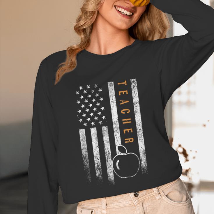 Teacher American Flag Teacher's Day Teaching Unisex Long Sleeve T-Shirt, funny design Teacher American Flag Teacher's Day Teaching Unisex Long Sleeve T-Shirt, funny design