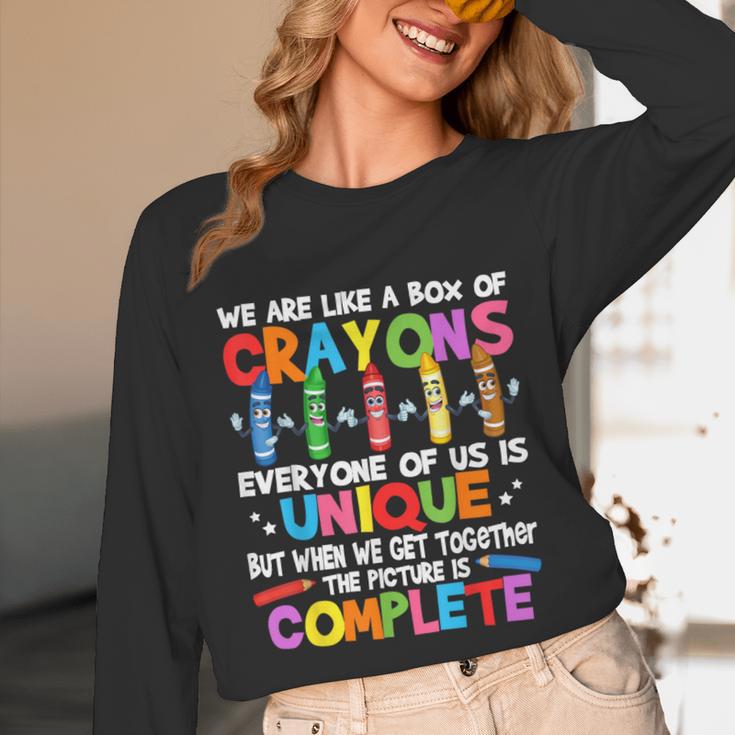 Teacher We Are Like a Box Of Crayons For Men Women Kids Unisex Long Sleeve T-Shirt, funny design Teacher We Are Like a Box Of Crayons For Men Women Kids Unisex Long Sleeve T-Shirt, funny design