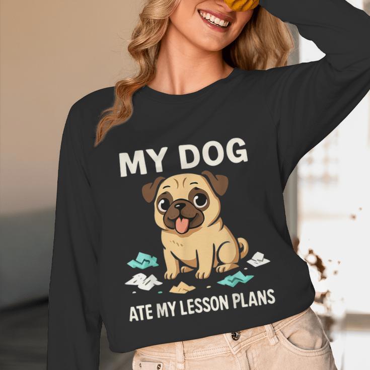 Teacher My Dog Ate My Lesson Plans School Staff Unisex Long Sleeve T-Shirt, funny design Teacher My Dog Ate My Lesson Plans School Staff Unisex Long Sleeve T-Shirt, funny design
