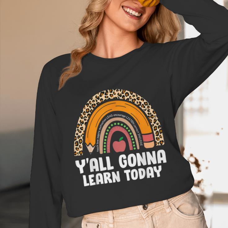 Teacher First Day Of School Y'All Gonna Learn Today Unisex Long Sleeve T-Shirt, funny design Teacher First Day Of School Y'All Gonna Learn Today Unisex Long Sleeve T-Shirt, funny design