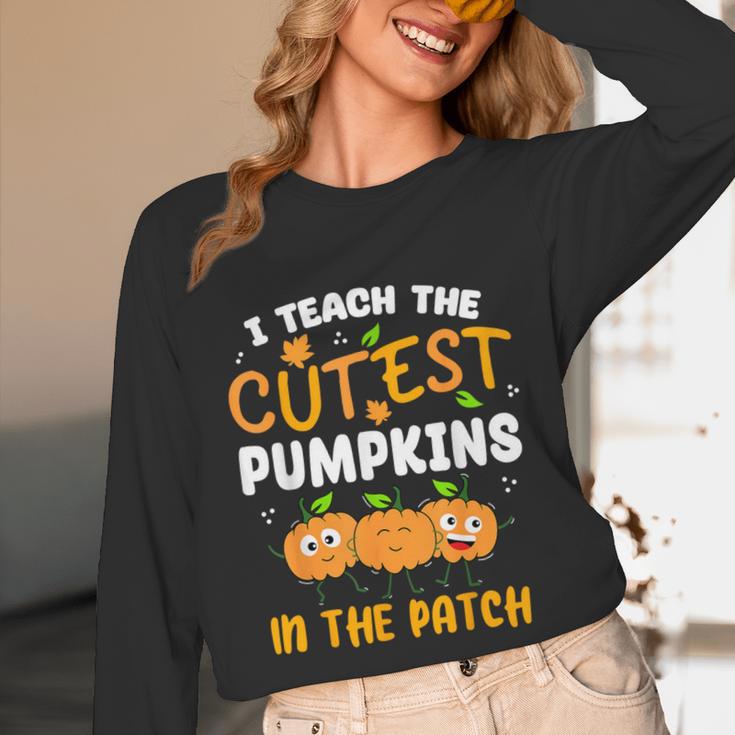 Teacher Halloween Pre-K Teacher Kindergarten Cutest Pumpkins Men Women Kids Unisex Long Sleeve T-Shirt, funny design