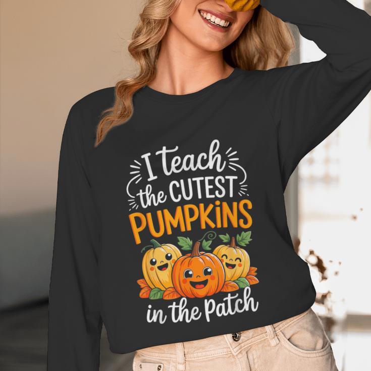 Teacher Halloween Pre-K Teacher Kindergarten Cutest Pumpkins Unisex Long Sleeve T-Shirt, funny design