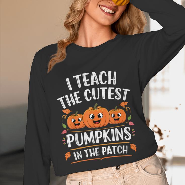 Teacher Halloween I Teach The Cutest Pumpkins In The Patch Unisex Long Sleeve T-Shirt, funny design