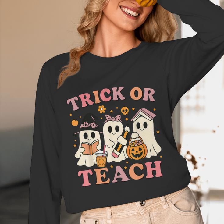 Teacher Halloween Trick Or Teach Cute Ghost Coffee Pumpkins Unisex Long Sleeve T-Shirt, funny design Teacher Halloween Trick Or Teach Cute Ghost Coffee Pumpkins Unisex Long Sleeve T-Shirt, funny design