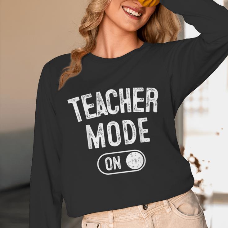 Teacher Mode On School Education Educator Unisex Long Sleeve T-Shirt, funny design Teacher Mode On School Education Educator Unisex Long Sleeve T-Shirt, funny design
