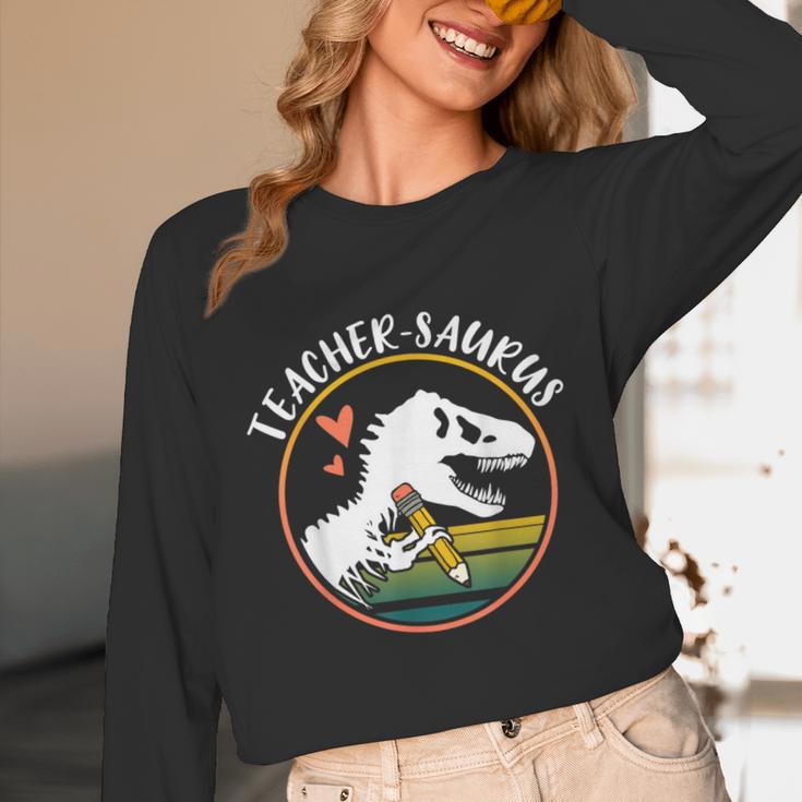 Teacher-Saurus Dinosaur Teacher Design T-Rex Design Unisex Long Sleeve T-Shirt, funny design