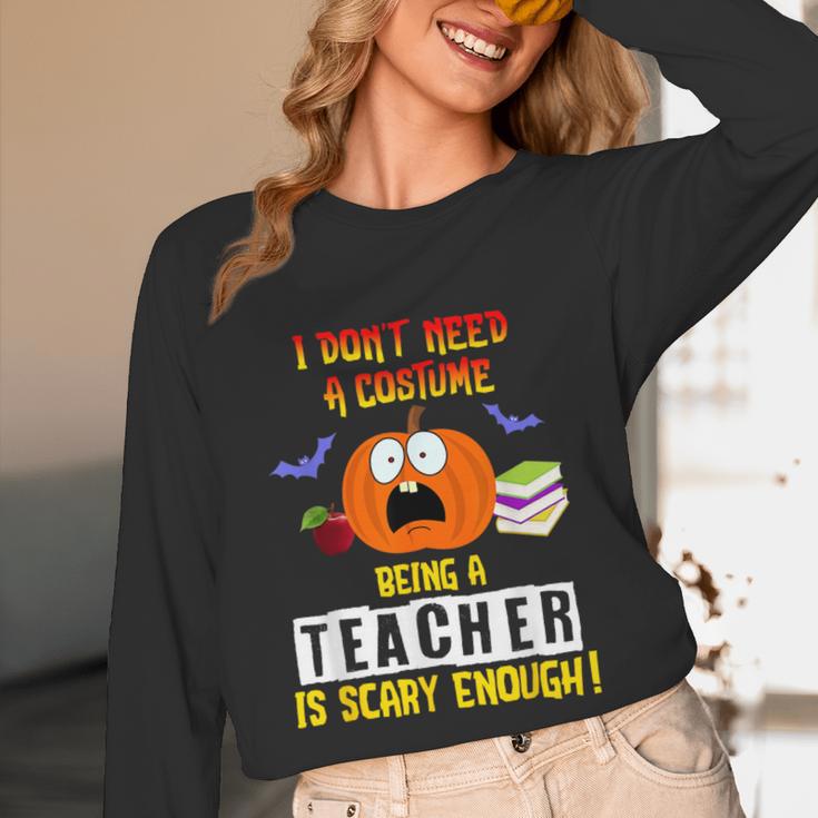 Being a Teacher Is Scary Enough Halloween Unisex Long Sleeve T-Shirt, funny design Being a Teacher Is Scary Enough Halloween Unisex Long Sleeve T-Shirt, funny design