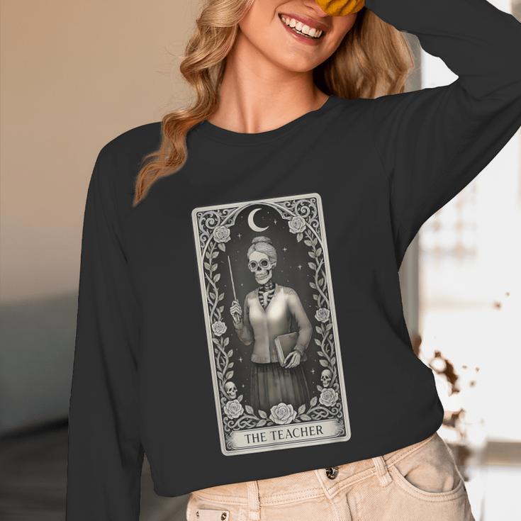 The Teacher Skeleton Tarot Card Unisex Long Sleeve T-Shirt, funny design The Teacher Skeleton Tarot Card Unisex Long Sleeve T-Shirt, funny design