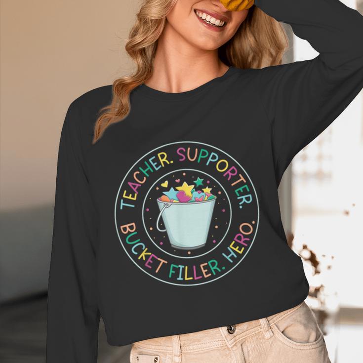 Teacher Supporter Bucket Filler Hero Unisex Long Sleeve T-Shirt, funny design