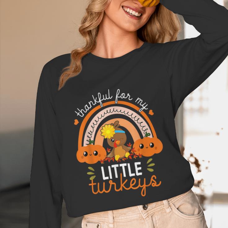 Teacher Thanksgiving Shirt Thankful For My Little Turkeys Unisex Long Sleeve T-Shirt, funny design