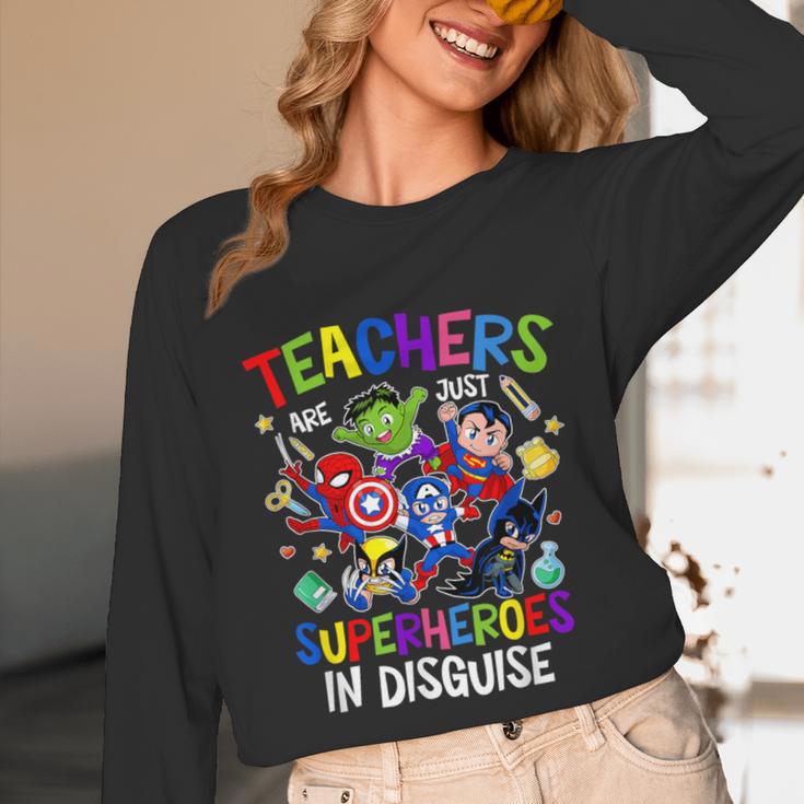 Teachers Are Superheroes Back To School Unisex Long Sleeve T-Shirt, funny design
