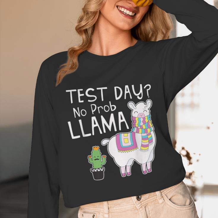 Teachers Testing Day Test Day No Prob Llama Teacher Unisex Long Sleeve T-Shirt, funny design