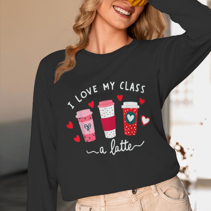 Teachers Valentine Day I Love My Class A Latte Coffee Women Unisex Long Sleeve T-Shirt, funny design Teachers Valentine Day I Love My Class A Latte Coffee Women Unisex Long Sleeve T-Shirt, funny design