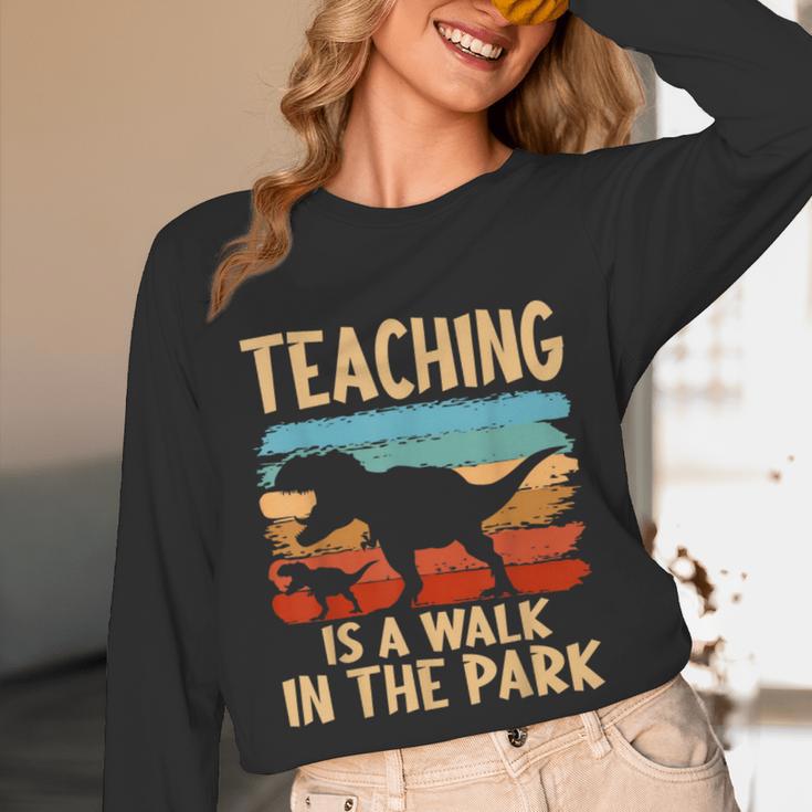 Teaching Is a Walk In Park Dinosaur Teacher Unisex Long Sleeve T-Shirt, funny design Teaching Is a Walk In Park Dinosaur Teacher Unisex Long Sleeve T-Shirt, funny design