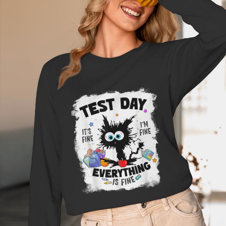 Test Day Stressed Cat Teacher Student Kids Testing Day Unisex Long Sleeve T-Shirt, funny design Test Day Stressed Cat Teacher Student Kids Testing Day Unisex Long Sleeve T-Shirt, funny design