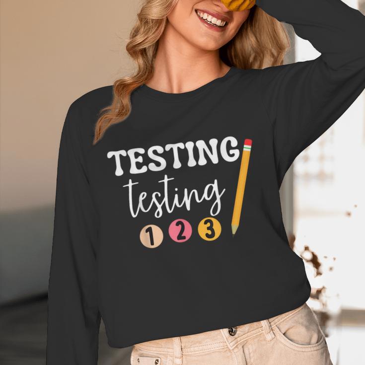Testing Testing 123 Cute Math Teacher Student Test Day Men Women Girls Kids Unisex Long Sleeve T-Shirt, funny design Testing Testing 123 Cute Math Teacher Student Test Day Men Women Girls Kids Unisex Long Sleeve T-Shirt, funny design