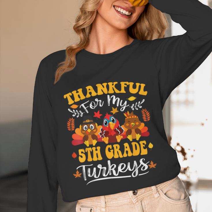 Thankful For My 5th Grade Turkeys Thanksgiving Teacher Fall Unisex Long Sleeve T-Shirt, funny design Thankful For My 5th Grade Turkeys Thanksgiving Teacher Fall Unisex Long Sleeve T-Shirt, funny design