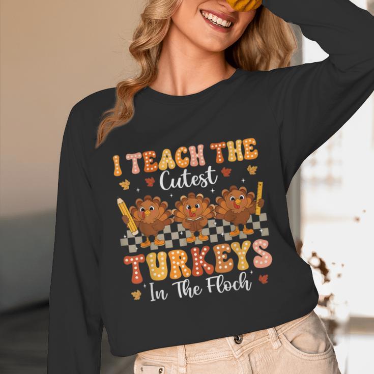 Thanksgiving Teacher I Teach The Cutest Turkeys In The Flock Unisex Long Sleeve T-Shirt, funny design