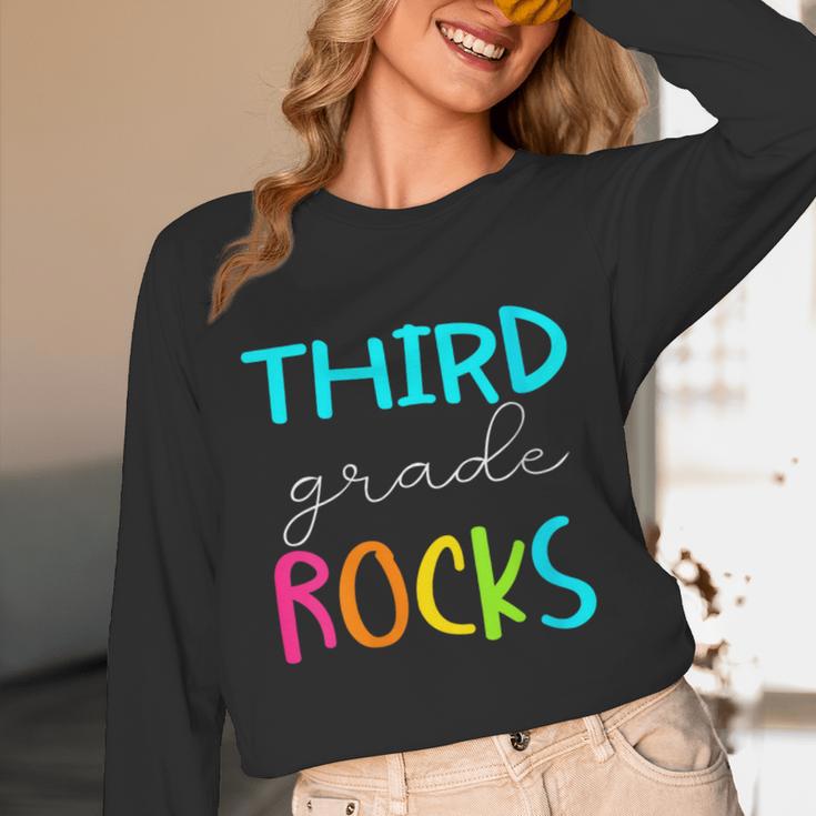 Third Grade Rocks Shirt Team 3rd Grade Teacher Unisex Long Sleeve T-Shirt, funny design