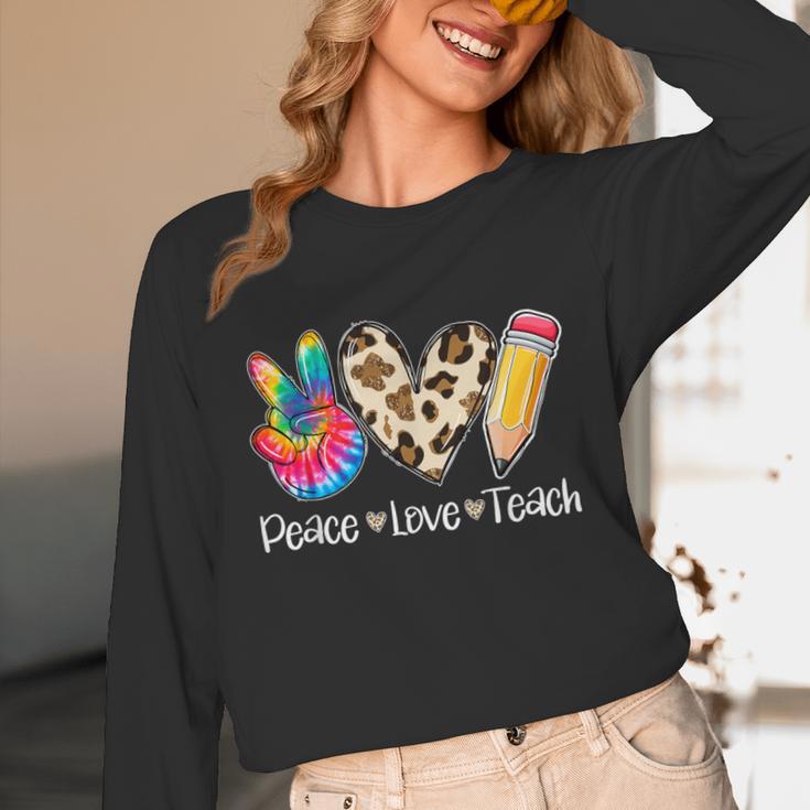 Tie Dye Hippie Peace Love Teach Teacher Appreciation Unisex Long Sleeve T-Shirt, funny design Tie Dye Hippie Peace Love Teach Teacher Appreciation Unisex Long Sleeve T-Shirt, funny design