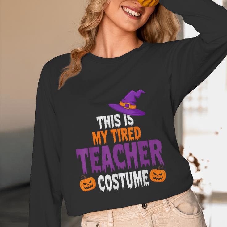 Tired Teacher Costume For Halloween Teachers Unisex Long Sleeve T-Shirt, funny design Tired Teacher Costume For Halloween Teachers Unisex Long Sleeve T-Shirt, funny design
