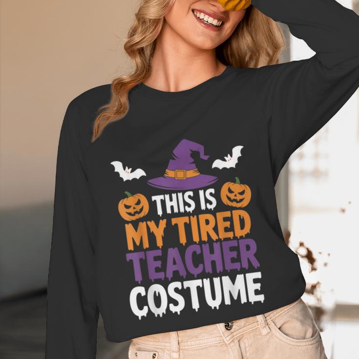 Tired Teacher Costume For Humor Halloween Unisex Long Sleeve T-Shirt, funny design Tired Teacher Costume For Humor Halloween Unisex Long Sleeve T-Shirt, funny design