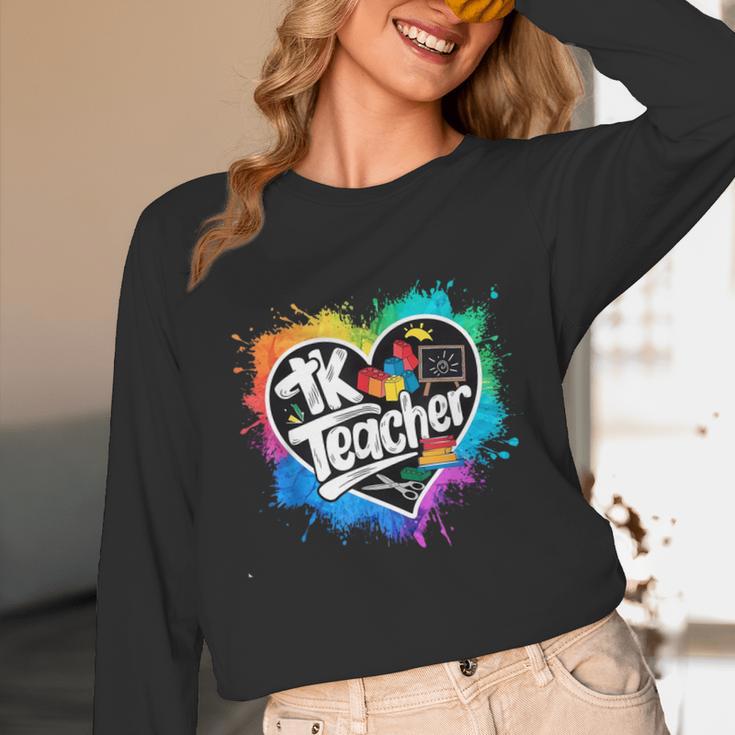 TK Teacher Transitional Kindergarten Heart Back To School Unisex Long Sleeve T-Shirt, funny design