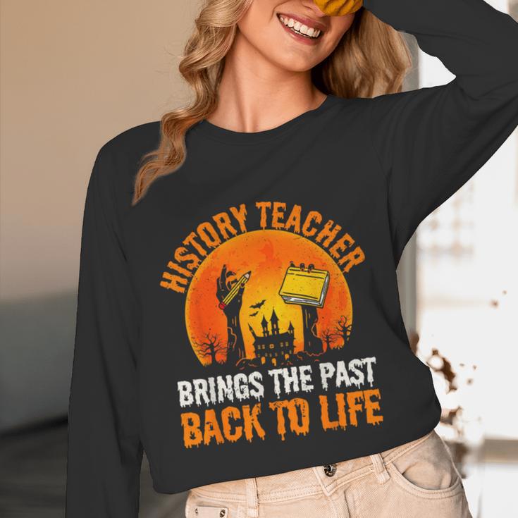 History Teacher Brings Past Back To Life Halloween Zombie Unisex Long Sleeve T-Shirt, funny design History Teacher Brings Past Back To Life Halloween Zombie Unisex Long Sleeve T-Shirt, funny design
