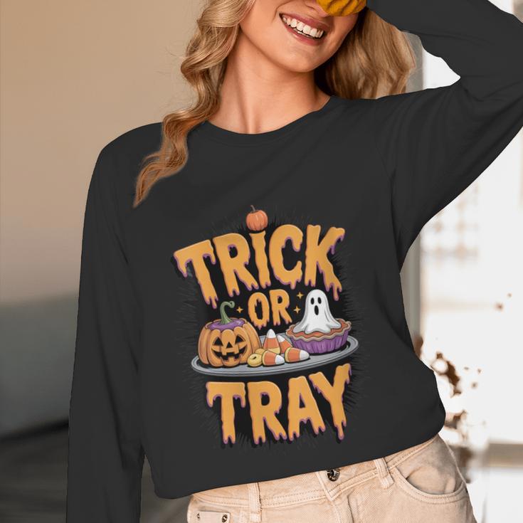 Trick Or Tray Halloween Cafeteria Teacher School Unisex Long Sleeve T-Shirt, funny design