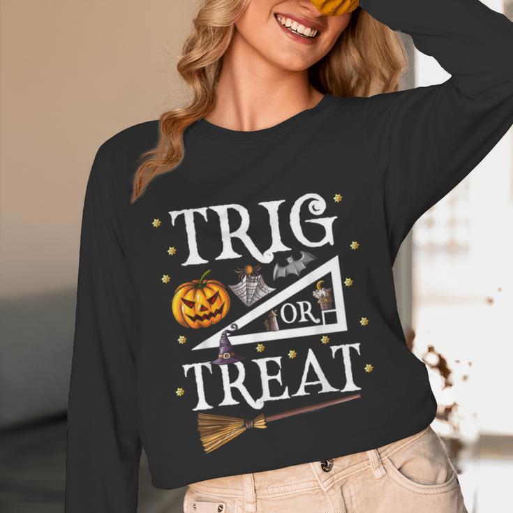 Trig Or Treat Shirt Halloween Math Teacher School College Men Women Kids Unisex Long Sleeve T-Shirt, funny design