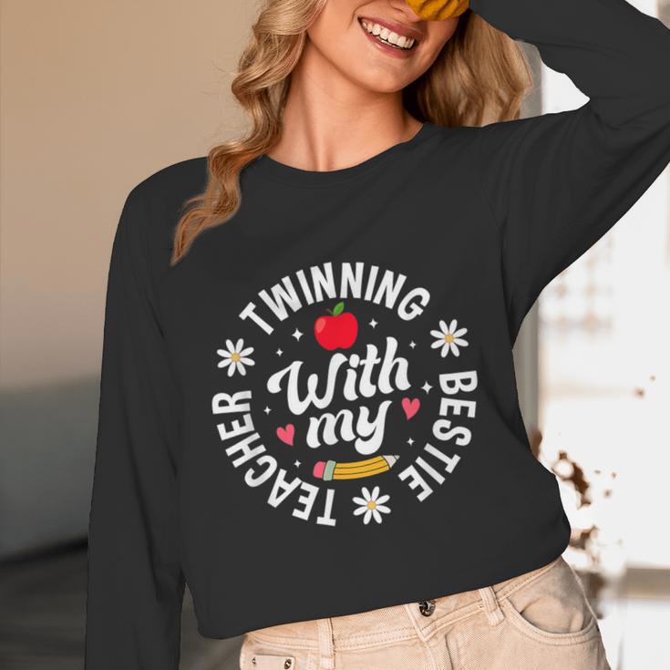 Twin Day Teacher Twinning With My Bestie Matching For Men Women Unisex Long Sleeve T-Shirt, funny design Twin Day Teacher Twinning With My Bestie Matching For Men Women Unisex Long Sleeve T-Shirt, funny design