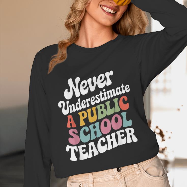 Never Underestimate a Public School Teacher Public Education Unisex Long Sleeve T-Shirt, funny design Never Underestimate a Public School Teacher Public Education Unisex Long Sleeve T-Shirt, funny design