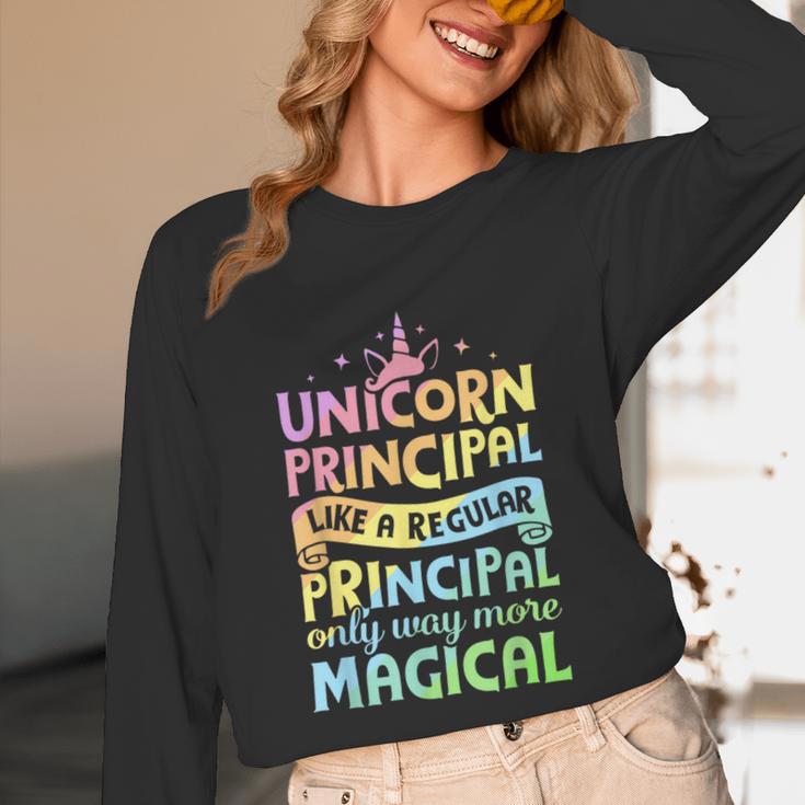 Unicorn Principal Back To School Teacher Appreciation Unisex Long Sleeve T-Shirt, funny design