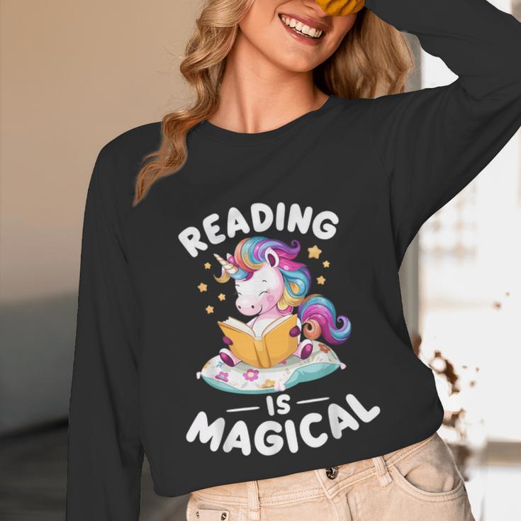 Unicorn Teacher Reading Is Magical Book Unisex Long Sleeve T-Shirt, funny design Unicorn Teacher Reading Is Magical Book Unisex Long Sleeve T-Shirt, funny design