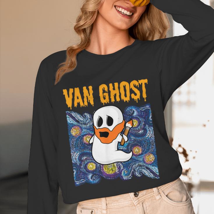 Van Ghost Art Teacher Halloween Van Gogh Starry Night Unisex Long Sleeve T-Shirt, funny design Van Ghost Art Teacher Halloween Van Gogh Starry Night Unisex Long Sleeve T-Shirt, funny design