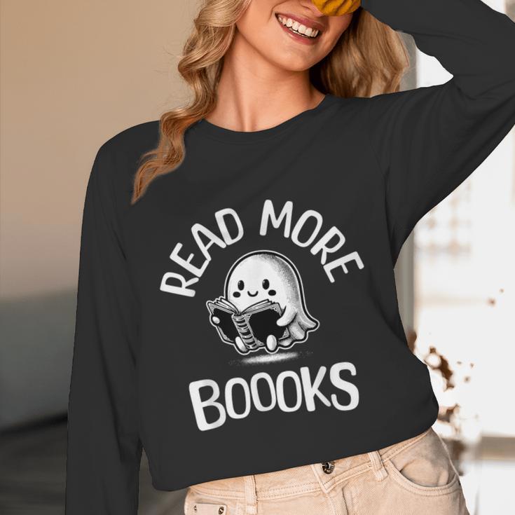 Vintage Halloween Teacher Women Reading Read More Books Unisex Long Sleeve T-Shirt, funny design