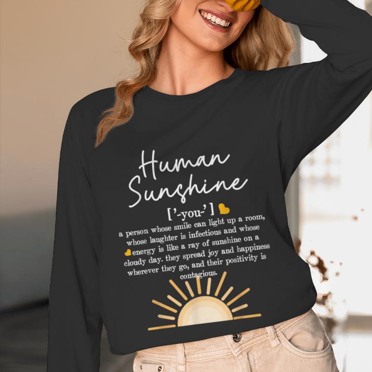 Vintage Human Sunshine Definition Teachers Mom Boss Women Unisex Long Sleeve T-Shirt, funny design