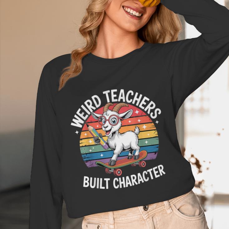 Weird Teachers Build Character Teacher Unisex Long Sleeve T-Shirt, funny design
