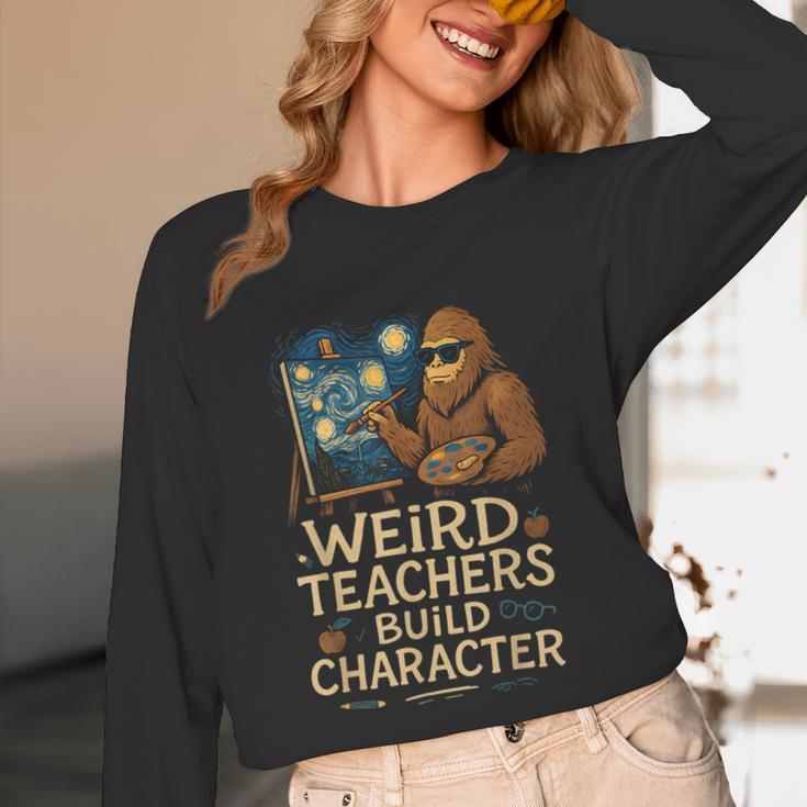 Weird Teachers Build Character Van Bigfoot Art Unisex Long Sleeve T-Shirt, funny design