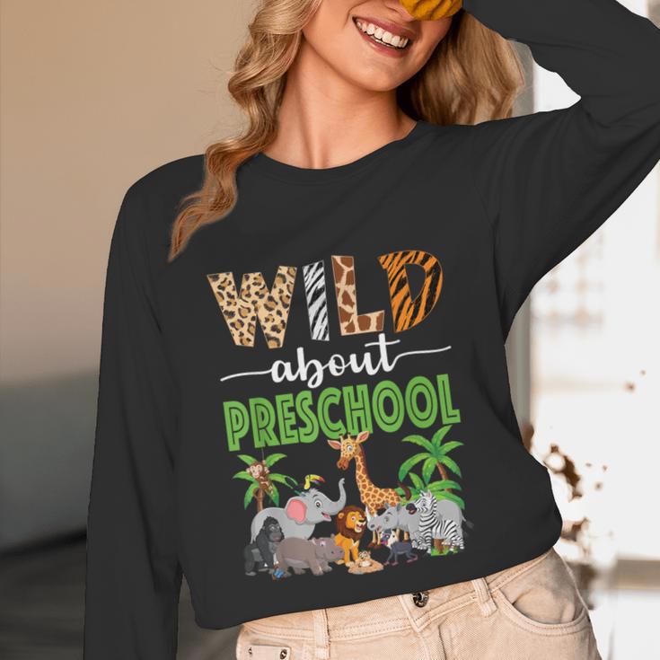 Wild About Preschool Teacher Student Preschool Zoo Safari Unisex Long Sleeve T-Shirt, funny design