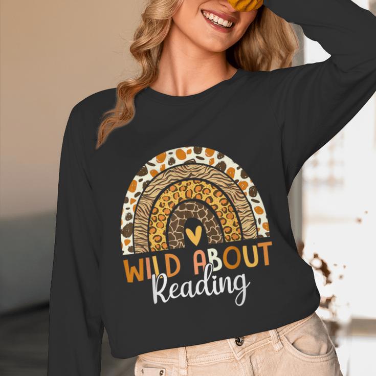 Wild About Reading Teacher Back To School Leopard Rainbow Unisex Long Sleeve T-Shirt, funny design Wild About Reading Teacher Back To School Leopard Rainbow Unisex Long Sleeve T-Shirt, funny design