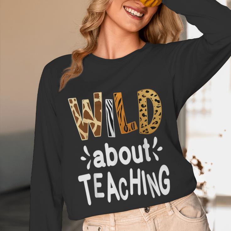 Wild About Teaching Teacher Student First Day Of School Unisex Long Sleeve T-Shirt, funny design