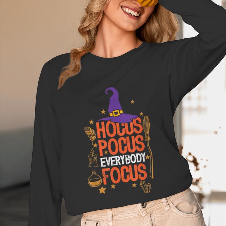 Witchy Halloween Hocus Pocus Everybody Focus Teacher Pumpkin Unisex Long Sleeve T-Shirt, funny design Witchy Halloween Hocus Pocus Everybody Focus Teacher Pumpkin Unisex Long Sleeve T-Shirt, funny design