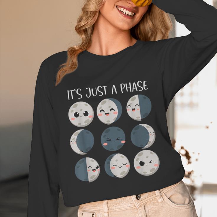 Women Science Teacher Moon Phases Scientist Back To School Unisex Long Sleeve T-Shirt, funny design