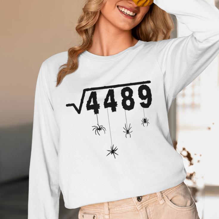67 Meme Math Teacher 6 7 Halloween Spiders Square Root 4489 Unisex Long Sleeve T-Shirt, funny design