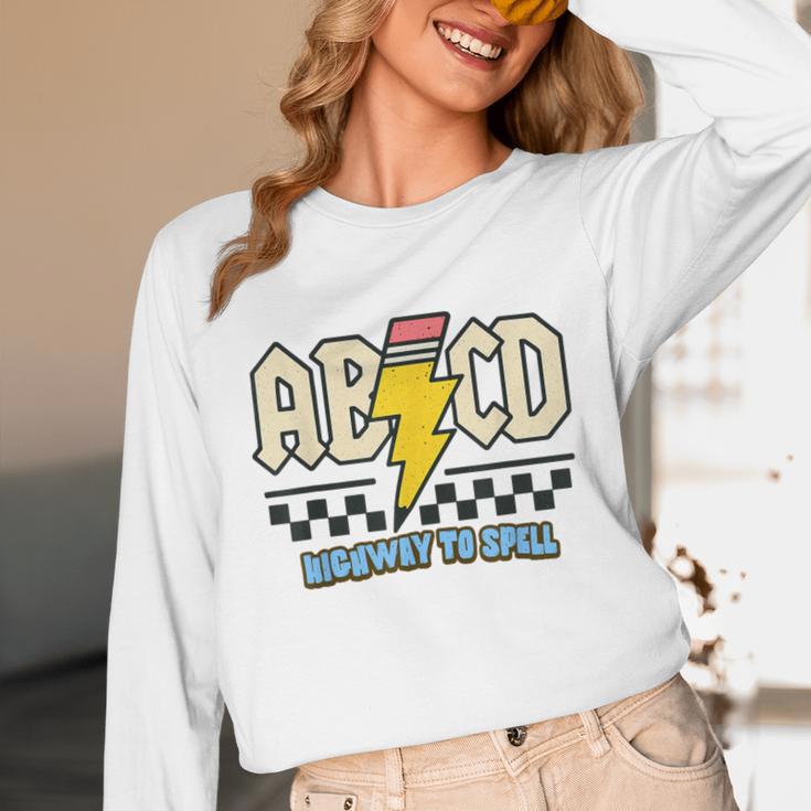 ABCD Highway To Spell Pencil Teacher & Student Font Me Unisex Long Sleeve T-Shirt, funny design ABCD Highway To Spell Pencil Teacher & Student Font Me Unisex Long Sleeve T-Shirt, funny design
